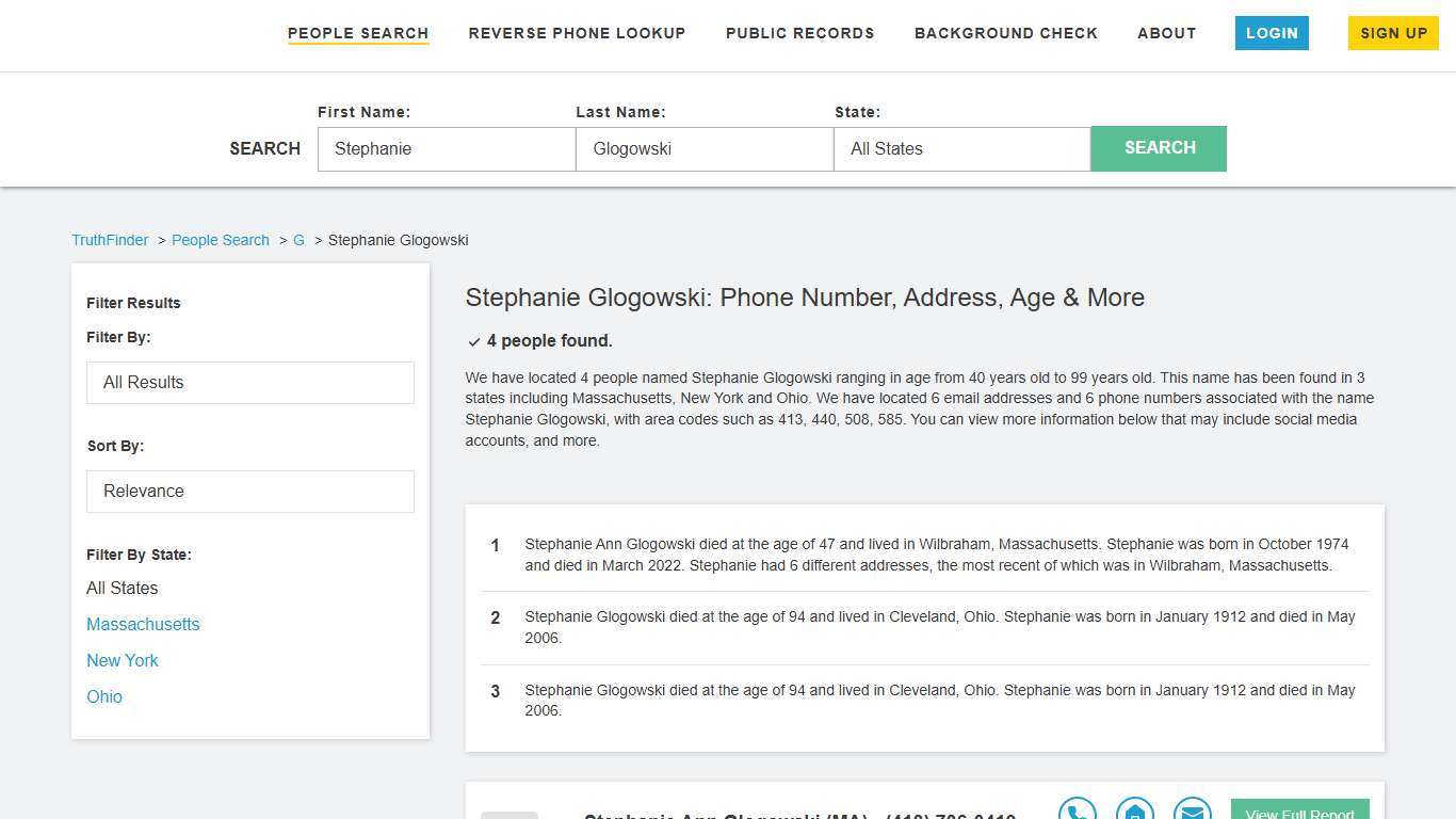 Stephanie Glogowski: Age, Phone Number, Aliases & Address